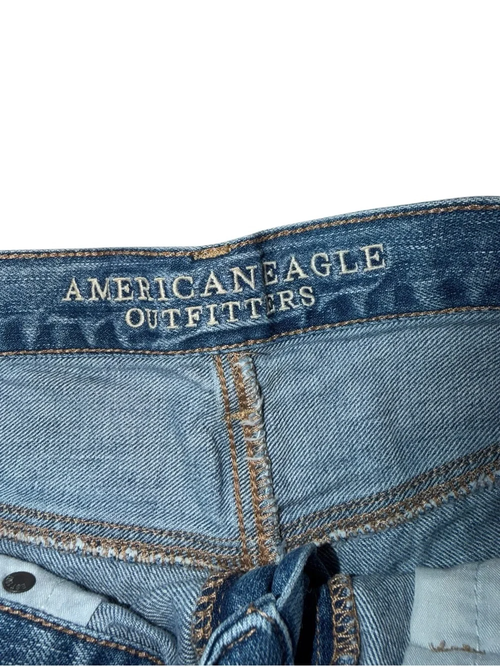American Eagle Outfitters Distressed Light Blue Denim Shorts